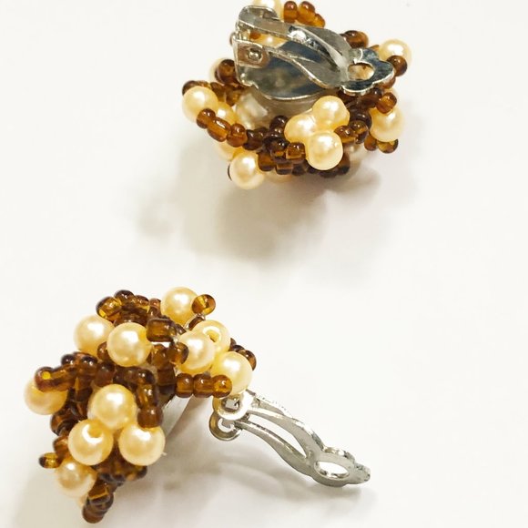 19mm Flowerlissima Handcrafted Bead Clip Earrings - Picture 3 of 7